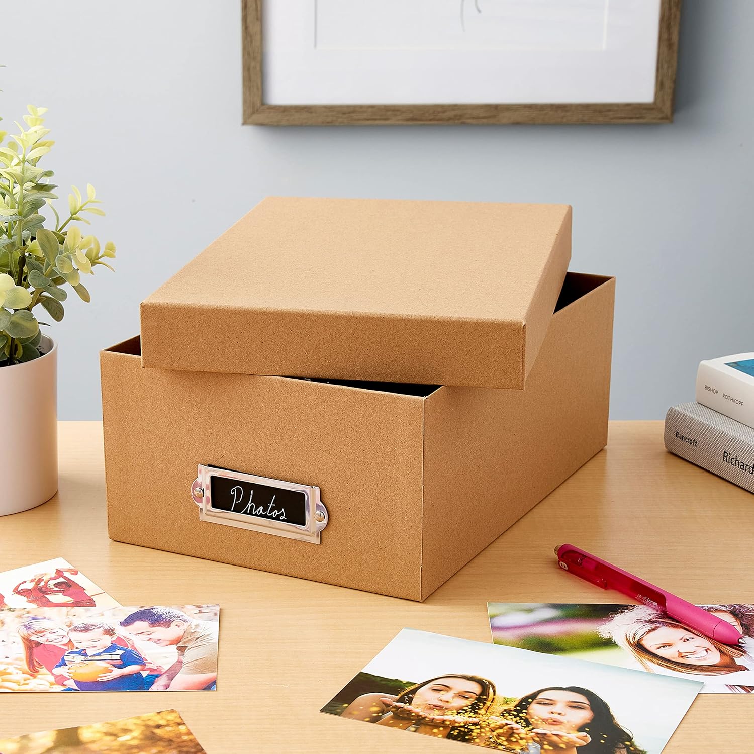 Simply Tidy Kraft Memory Box - Store and Organize Photos, Keepsakes, DVD and CDs, Acid Free - Bulk 12 Pack