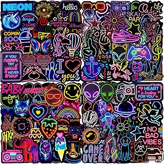 200 Pcs Cool Neon Stickers for Children Adults Teens, Teacher Reward Prizes for Kids, Waterproof Vinyl Stickers for Laptop Scrapbook Journal Skateboard Phone Guitar Suitcases Scooter Water Bottle etc