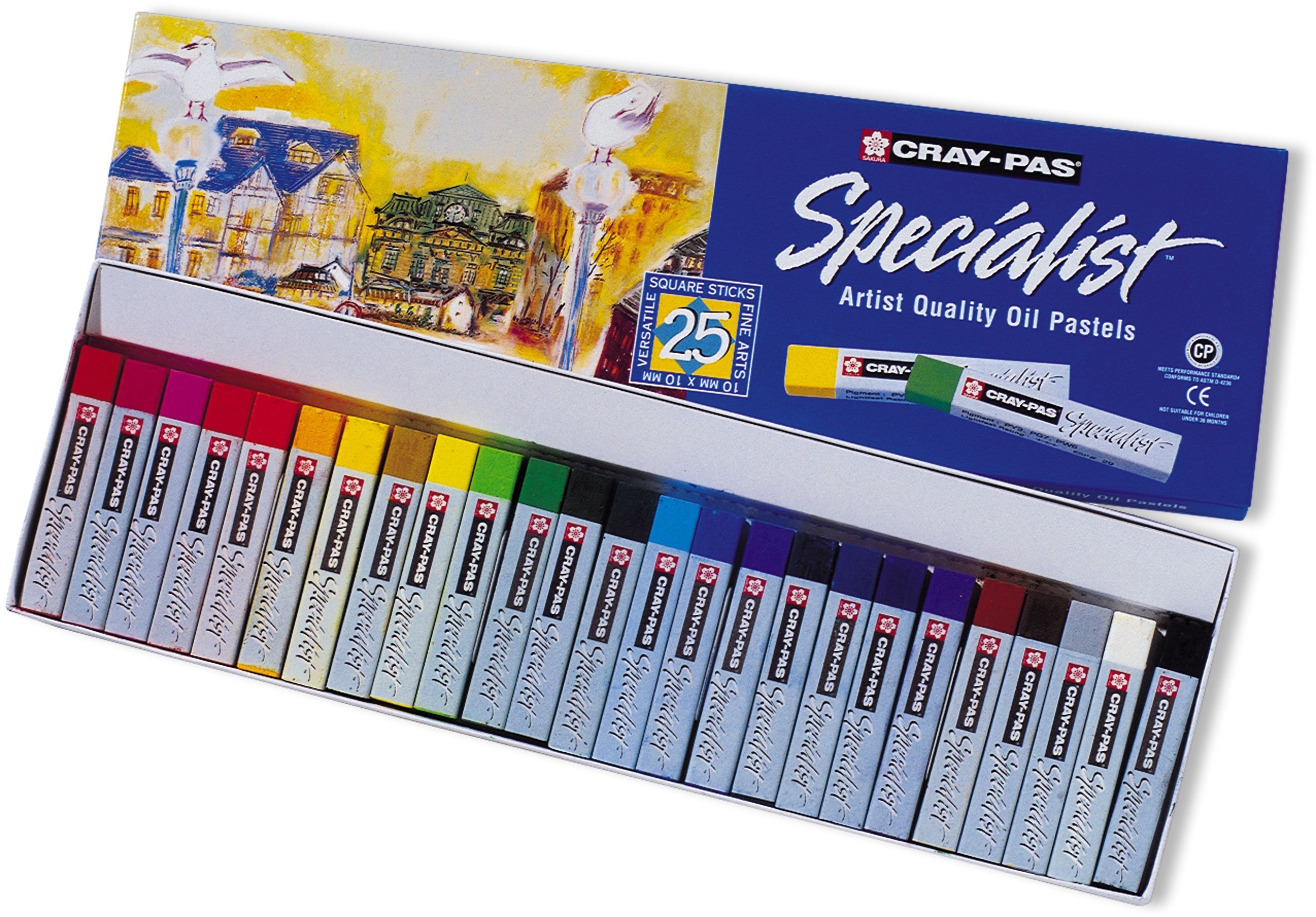 SAKURA Cray-Pas Specialist Oil Pastel Set - Premium Quality Pigments, Wax & Oil - 25 Colors