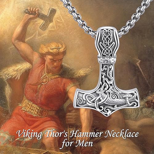 Miniatura 6 de URONE Collar con colgante vikingo de plata esterlina para hombre, joyería vikinga nórdica
