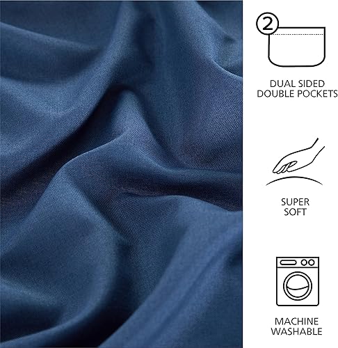 Miniatura 4 de Juego de sábanas tamaño individual de 3 piezas incluye 2 sábanas bajeras con bolsillos laterales de almacenamiento tecnológico y 1 funda de