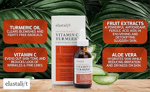 Miniatura 2 de Elastalift Vitamina C concentrada + aceite de cúrcuma suero facial antienvejecimiento para el cuidado de la piel, promueve el tono de piel clara e