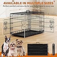 Vista 2 de Yaheetech Jaula para perros de doble puerta de 30 pulgadas con divisor para cachorros, perrera plegable de metal con bandeja extraíble, jaula