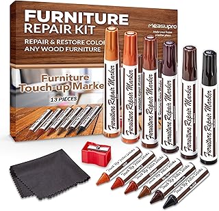 Wood Scratch Repair Kit Markers - Set of 13 - Scratch & Stain Markers, Furniture Repair Pens for Touch-Up on Wood Furniture, Tables, Desks, Bedposts - Carpenter's Essential Toolkit