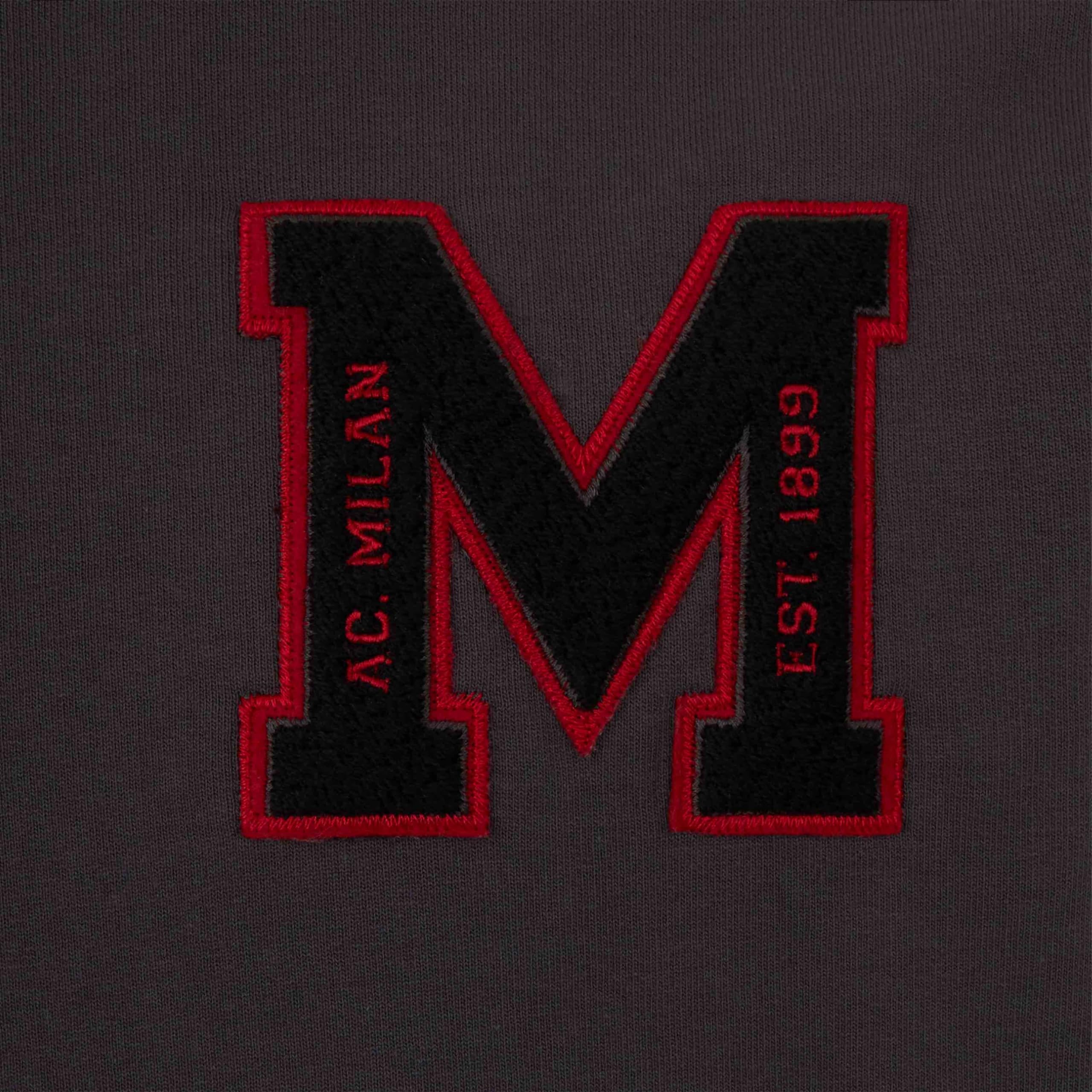 AC Milan M College Collection Men's Crew Neck Sweatshirt Grey - Image 2