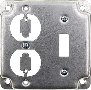 Thomas & Betts RS2 Pre-Galvanized Steel Outlet Box Cover 4 Inch x 4 Inch x 1/2 Inch Steel City