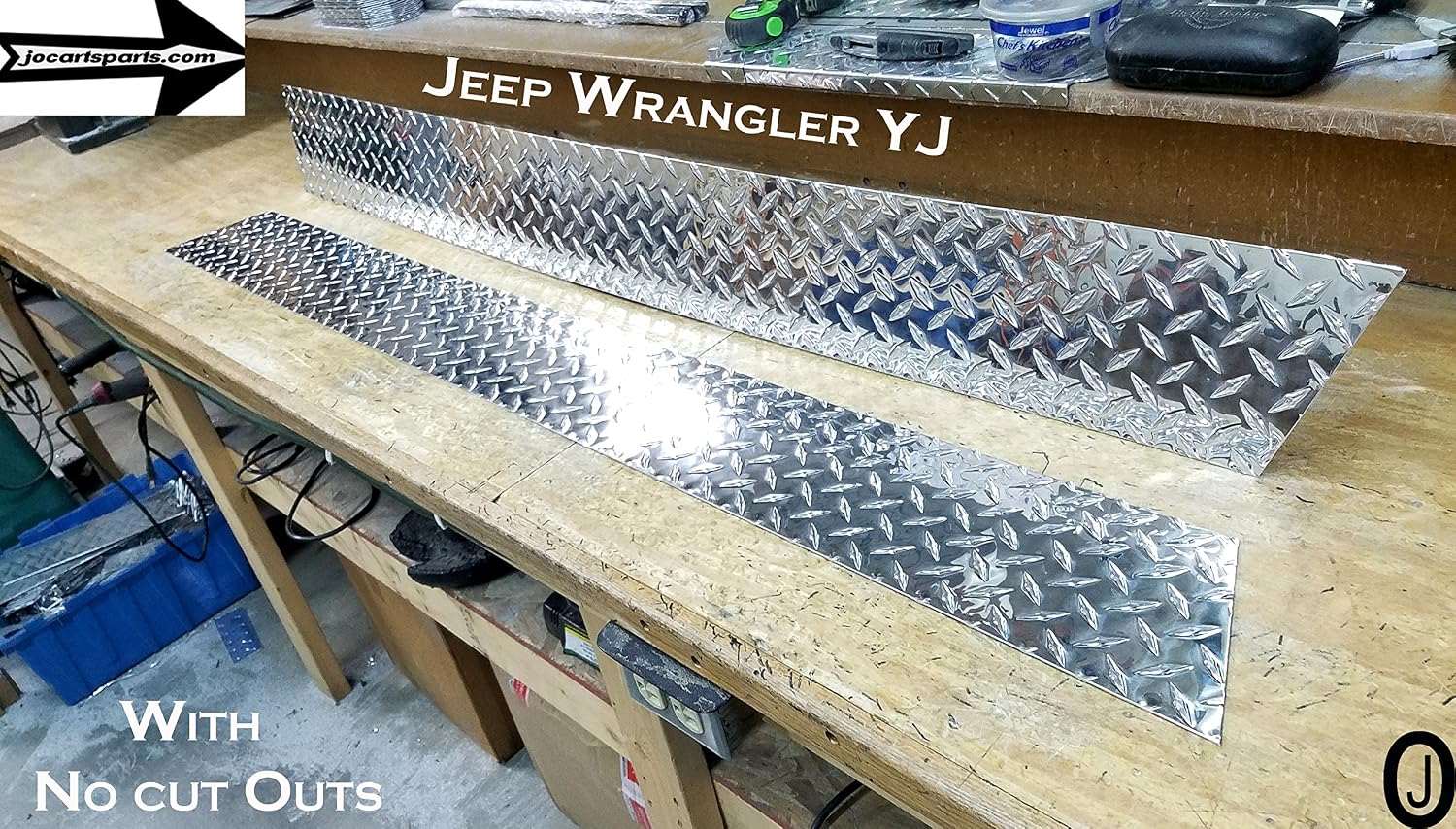 Fits Jeep YJ Diamond Plate Side Rocker Panel with No Cut Outs Set of 2. 6'' Wide