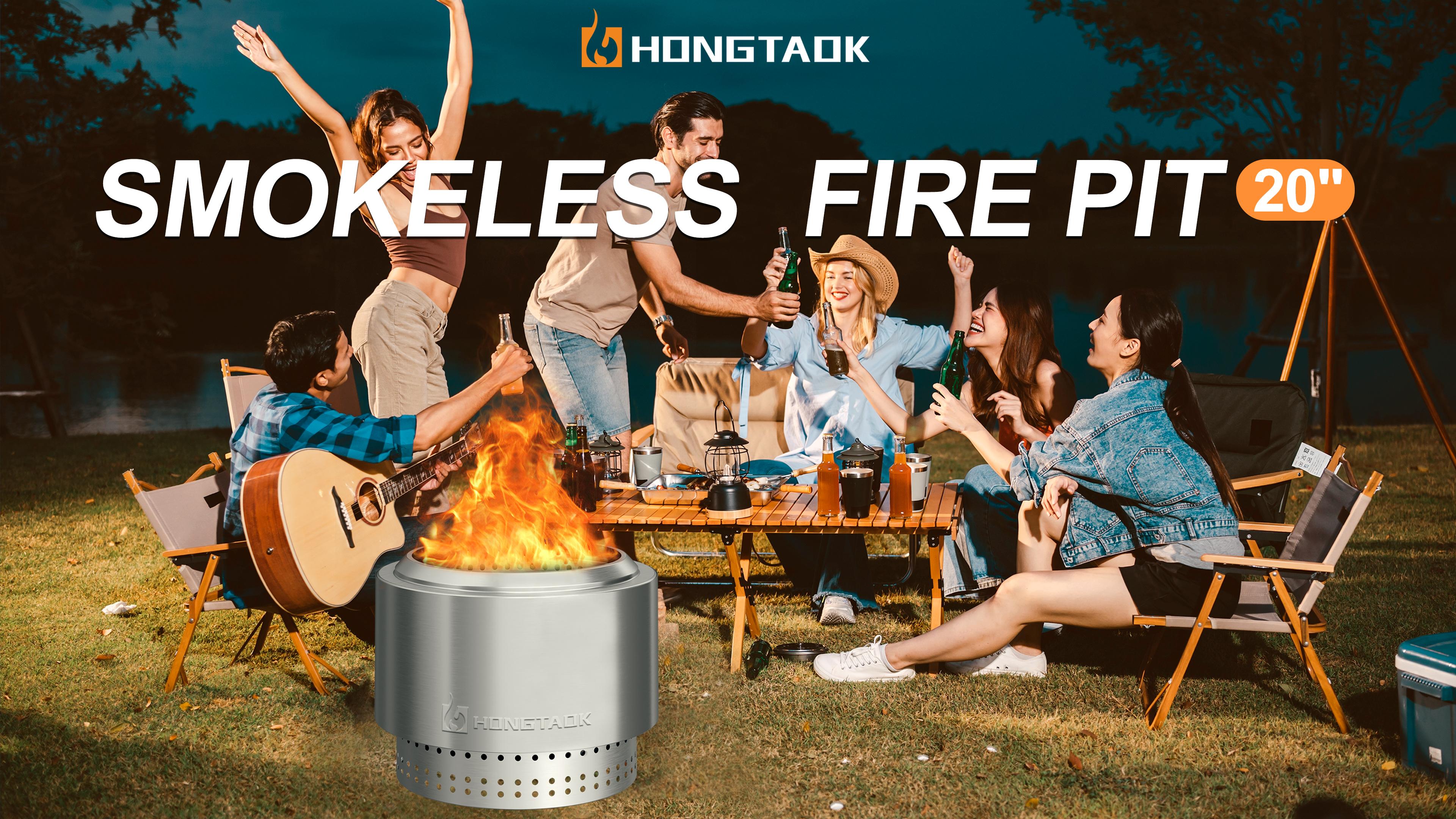 Amazon.com : HongTaok 20 Inch Smokeless Fire Pit with Removable