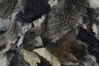 The Leather Guy - Real Fur Scrap - Mostly Beaver, Includes Coyote, Raccoon, Craft Pieces - 1lb Mixed Colors, Small