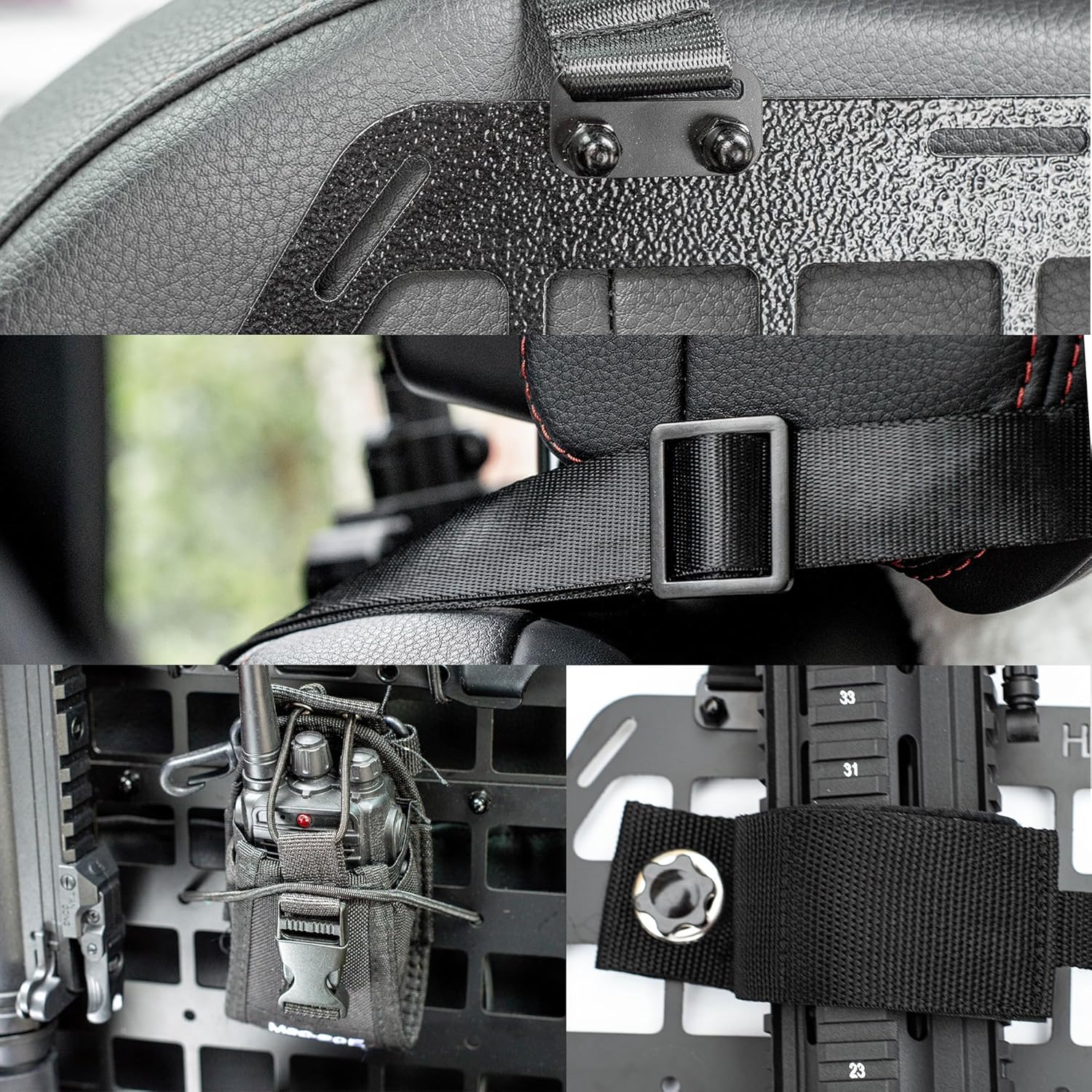 Metal Molle Panel for Vehicles & Trucks Seat Back (1 Seat Kit) – Premium 2mm Aluminum Alloy Organizer Compatible with Molle/PALS Gear, Heavy-Duty Car Storage