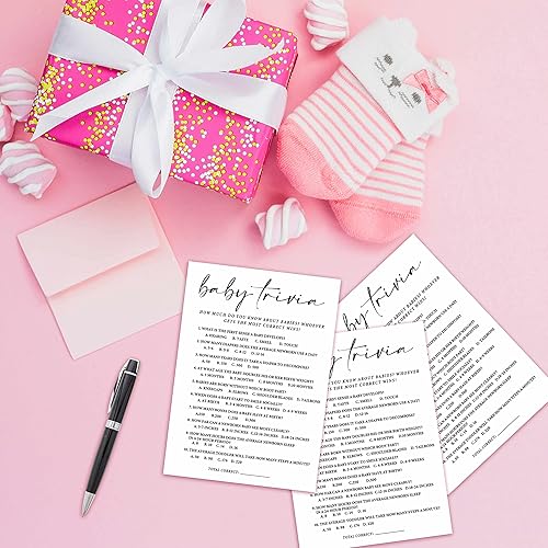 Miniatura 10 de ZIIUFRN Juegos de baby shower (5 x 7 pulgadas), 30 juegos modernos de bingo de bebé en blanco y negro tarjetas de juego de regalo, suministros de