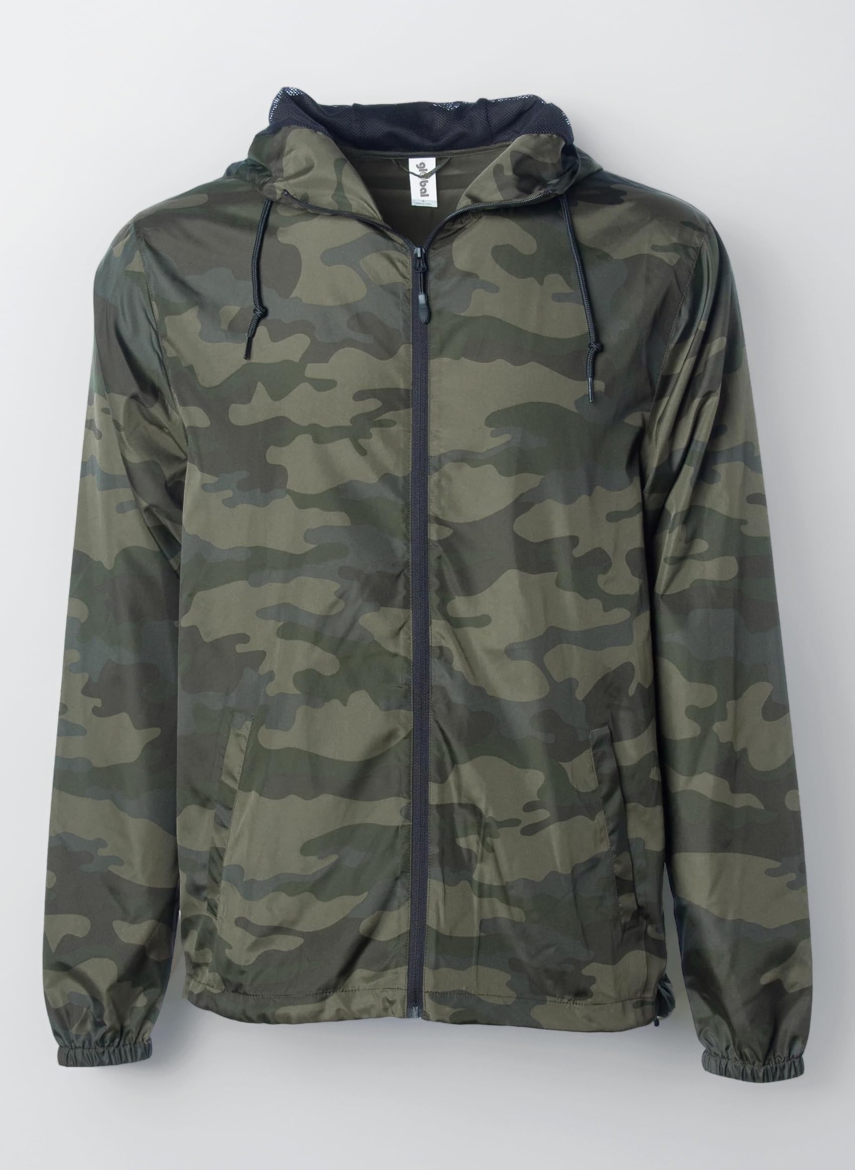 Global Blank Men's Windbreaker Jacket Lightweight Water-Resistant Windbreakers for Men