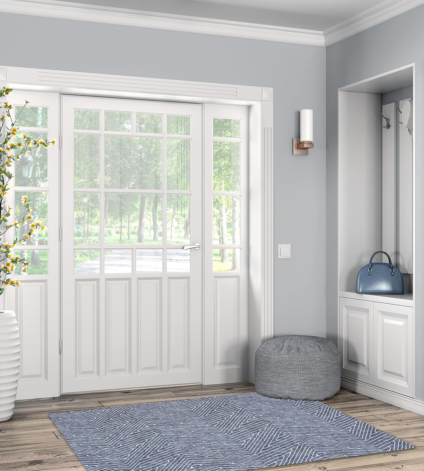 Linon Home Decor Products The Anywhere Washable Rug Varishna Grey & Ivory 3' X 5' Accent Rug