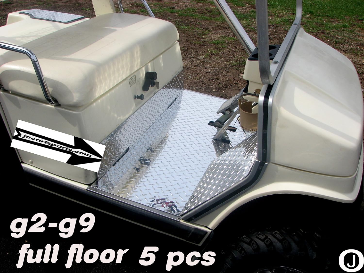 Fits Yamahaa G2 and G9 Golf Cart Diamond Plate 5 Pc Full Floor