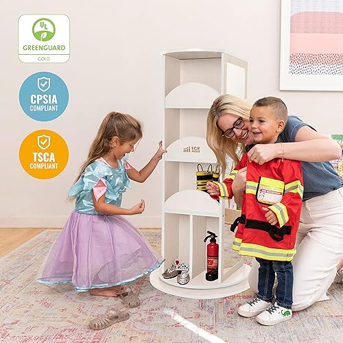 Miniatura 16 de ECR4Kids Carrusel de vestir giratorio, organizador de disfraces, gris lavado Gris (Grey Wash),Natural,Blanco Cal,https://www.amazon.com/dp/undefined