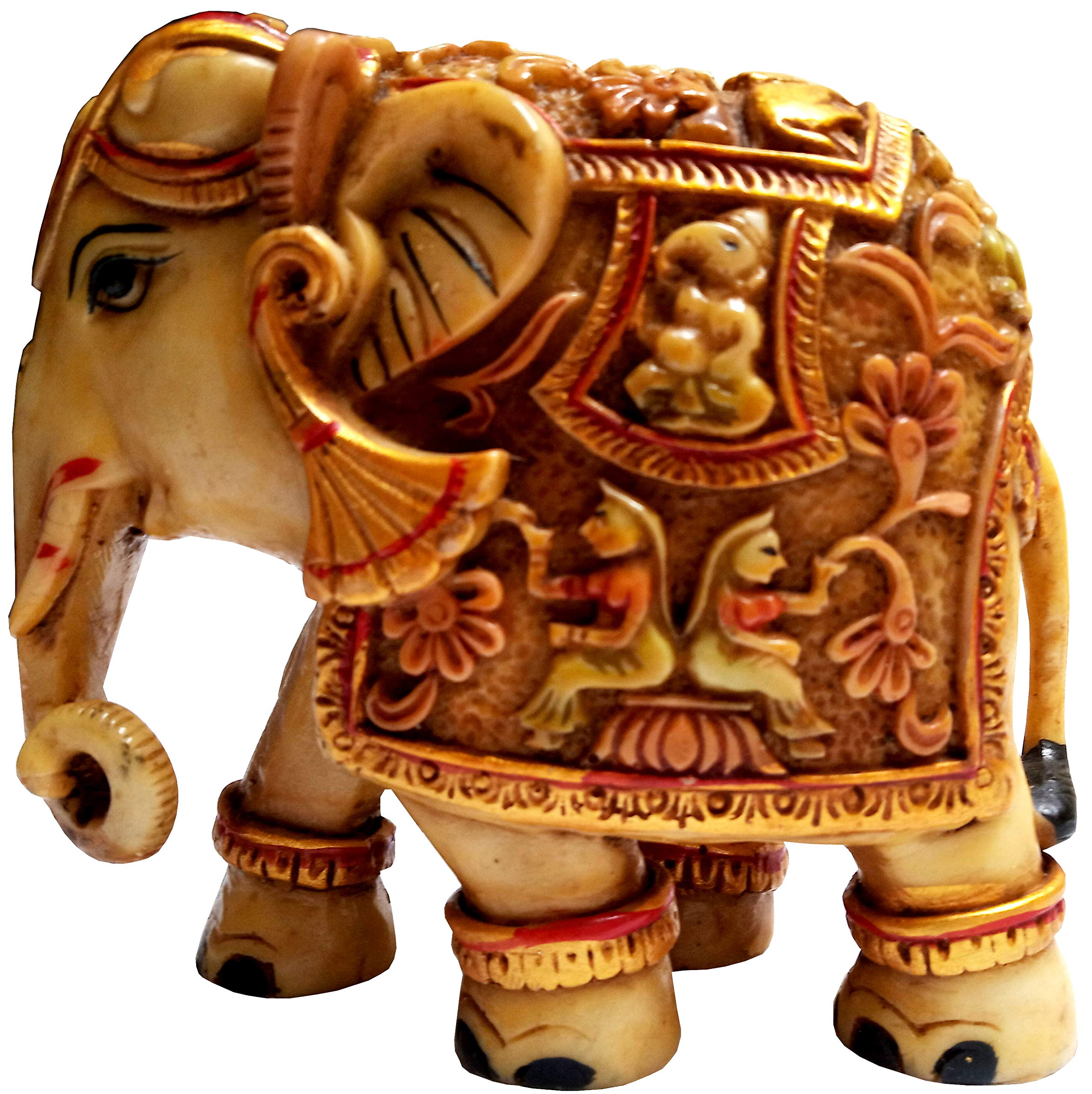 Purpledip Idole en résine « Airavat, éléphant des Dieux » : Statue de la mythologie hindou (12006)