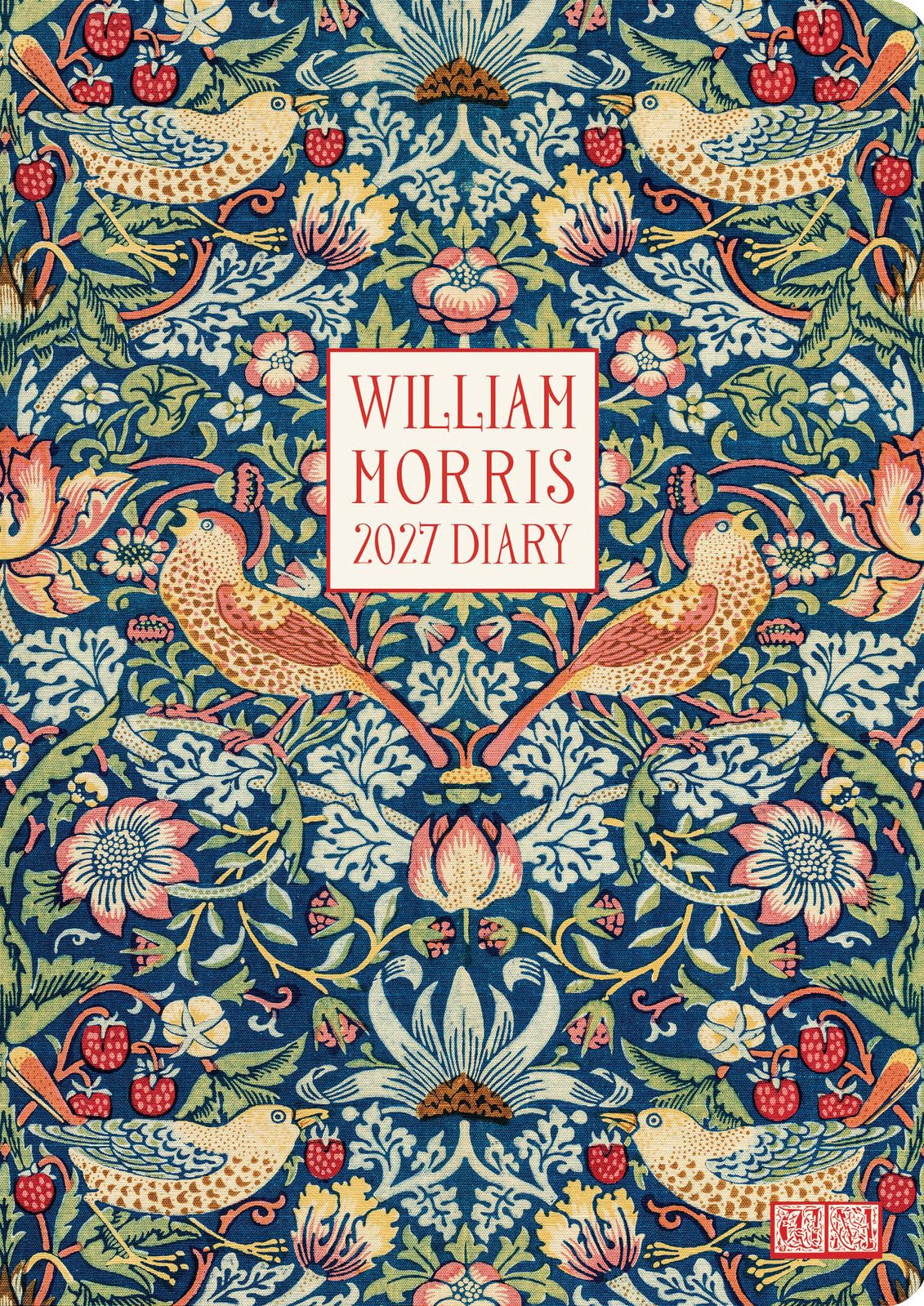 2027 Diary A5 Week to View Planner – William Morris Strawberry Thief | Hardback Weekly Organiser, Ribbon Bookmark, 160 Pages | Office, School & Personal Use