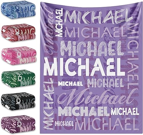 Manta personalizada con nombre, manta personalizada con nombre para adultos, niños y bebés, manta de franela suave, regalo para hombres y mujeres,