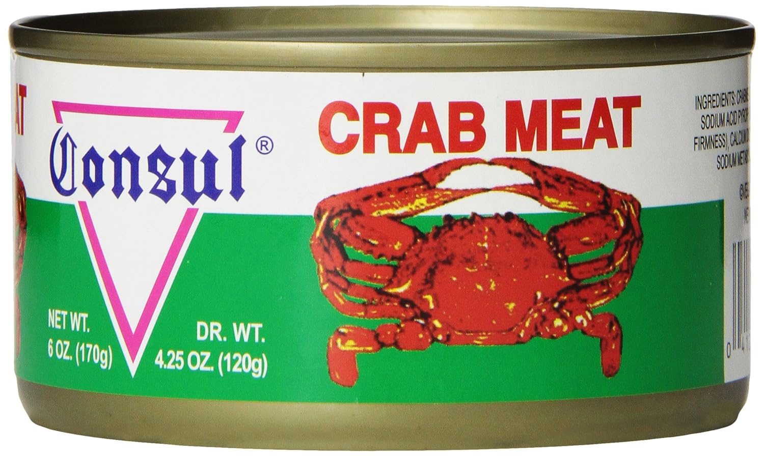 Roland Foods Consul Crab Meat in Water, 6oz Cans, Pack of 6 - Premium Thai Crab for Salads, Sandwiches & Appetizers