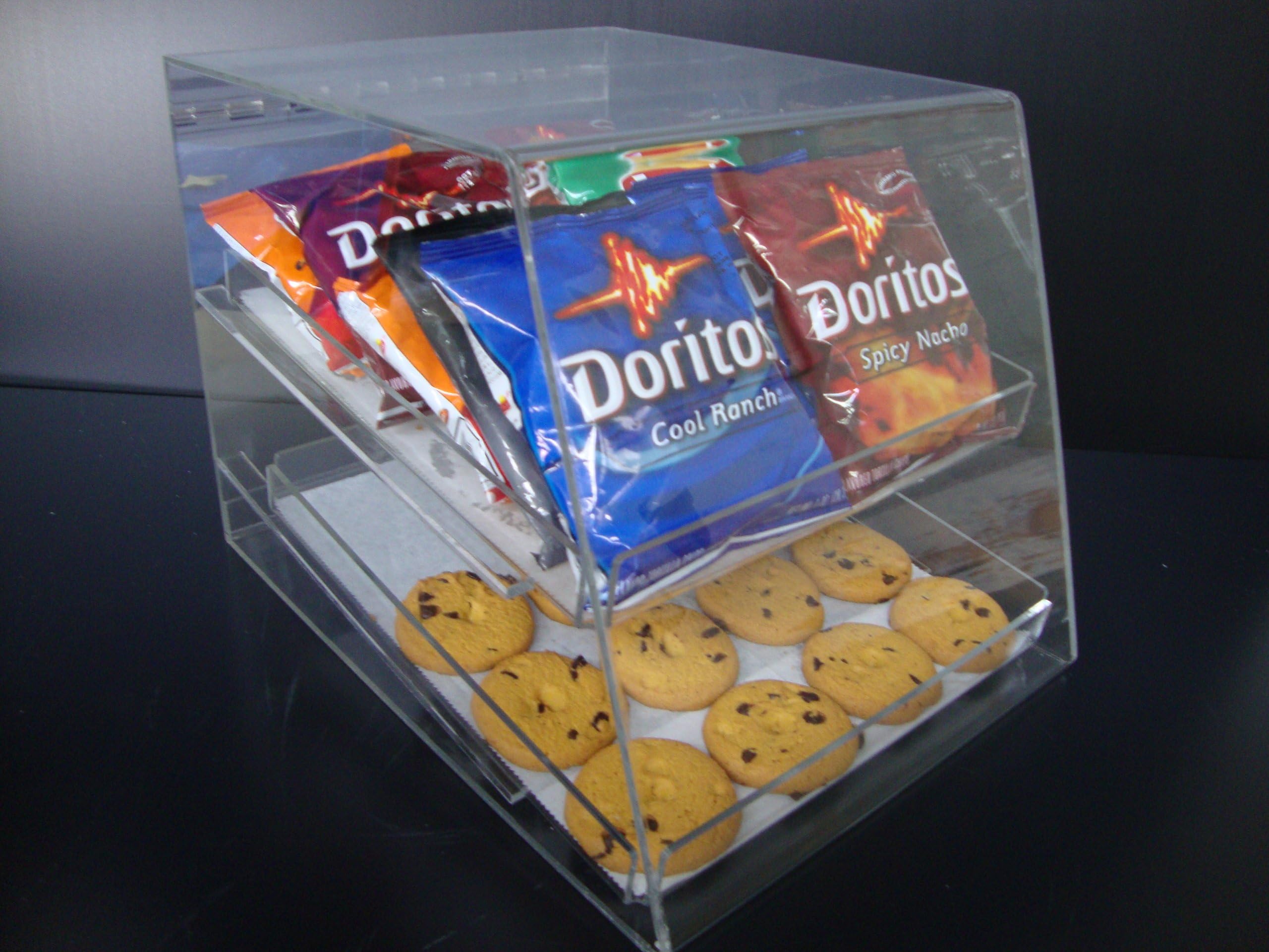 LuciteDisplay Acrylic Pastry Bakery Cupcake Donuts Display Case Stand with Trays (2 Trays)