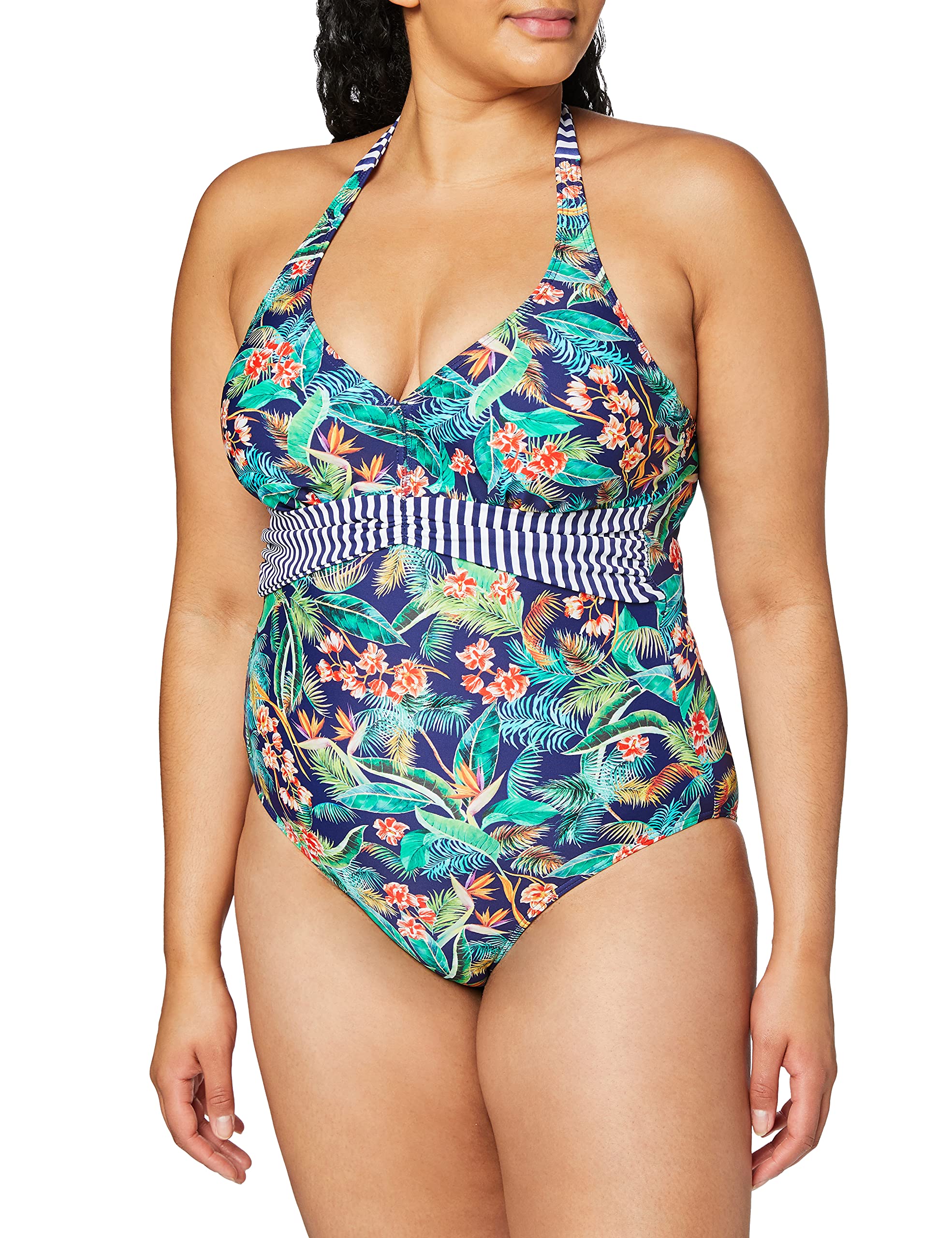 Pour Moi Women's Multicolour (Multi Multi) Pour Moi? Havana Breeze Underwired Halter Suit Wired Floral Bikini Top, 34Dd (Manufacturer Size:34dd)