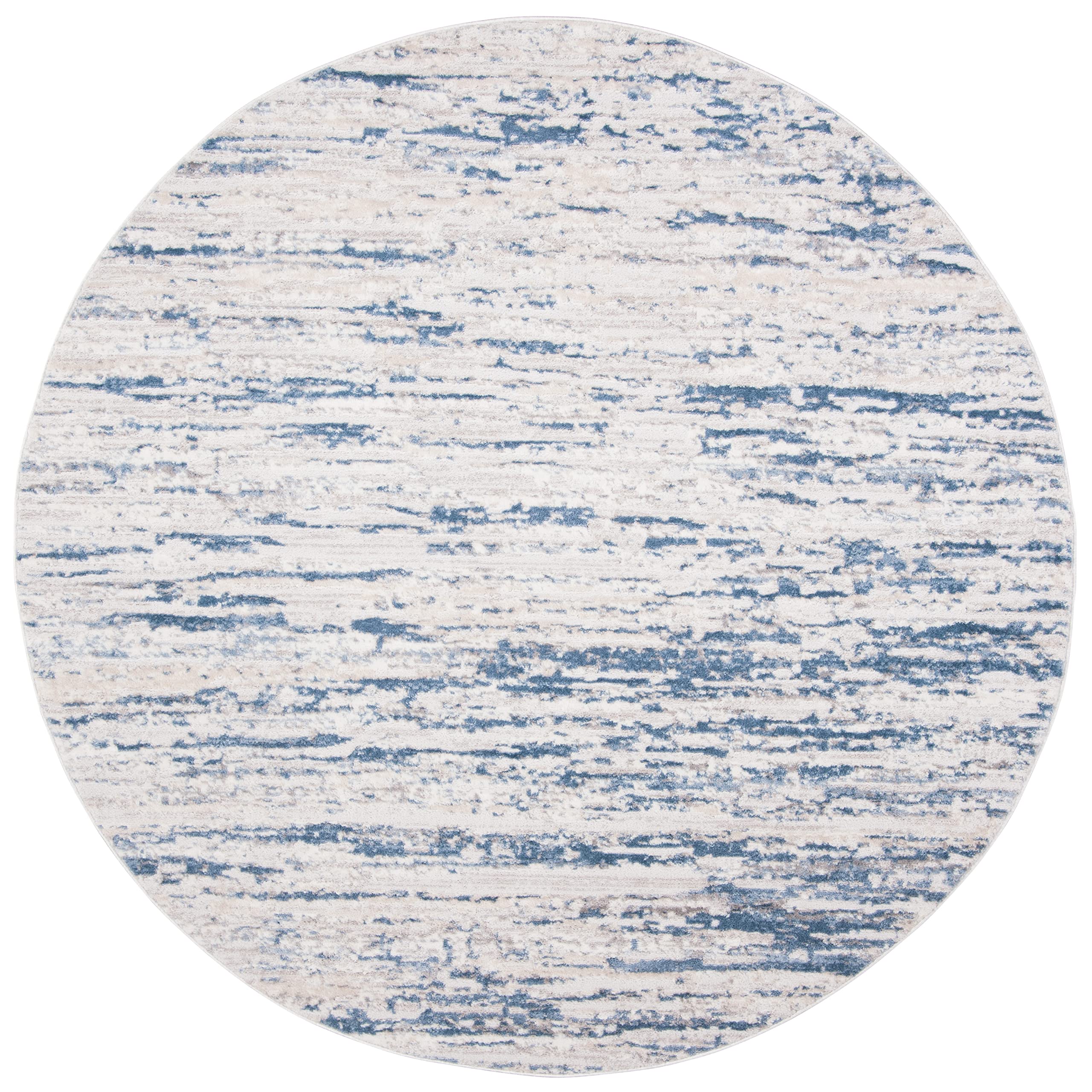 Safavieh Modern Rug for Living Room Dining Room, Bedroom - Amelia Collection, Short Pile, in Ivory and Blue, 91 X 91 cm - Image 3