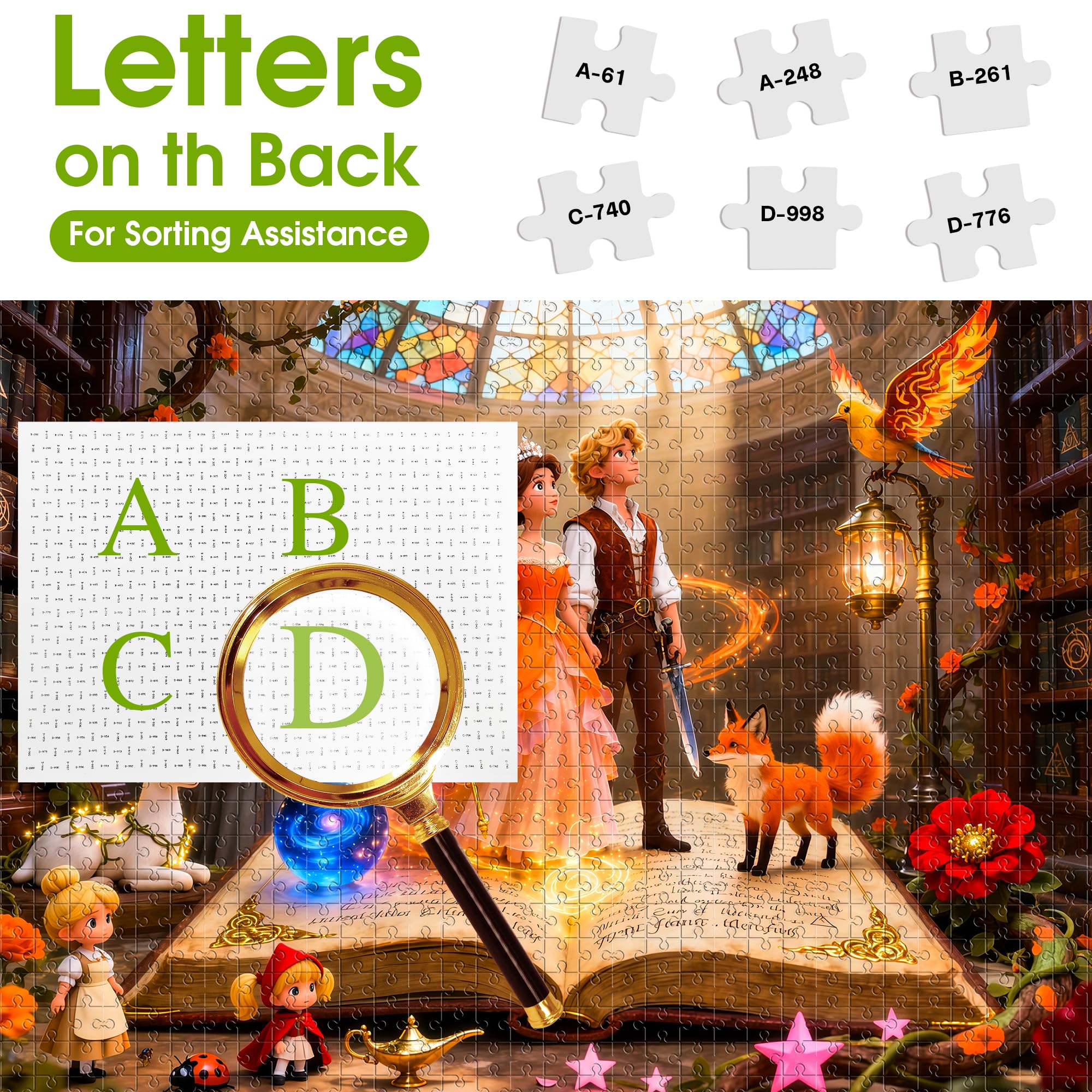 1000 Pieces Jigsaw Puzzle for Adults -Magic Bookstore Puzzle for Adults, Recycled Paper Jigsaw Puzzle 1000 Pieces - Image 4