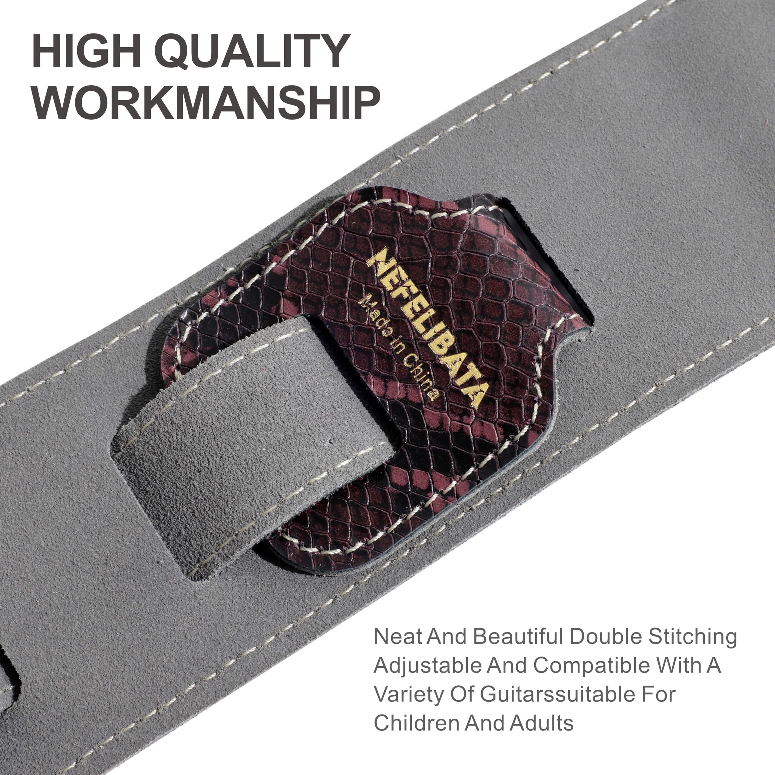 Snapklik.com : Nefelibata 3-Inch Guitar Strap, Handmade Cowhide Guitar ...