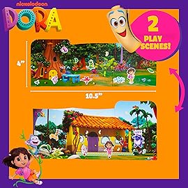 Dora Puffy Sticker Playset, 35 Reusable Stickers and 2 Play Scenes, Fun Kids Activities, Toddler Toys, Road Trip Essentials, Gifts for 4 Year Old Girl, Mess Free Airplane Toy for Little Ones