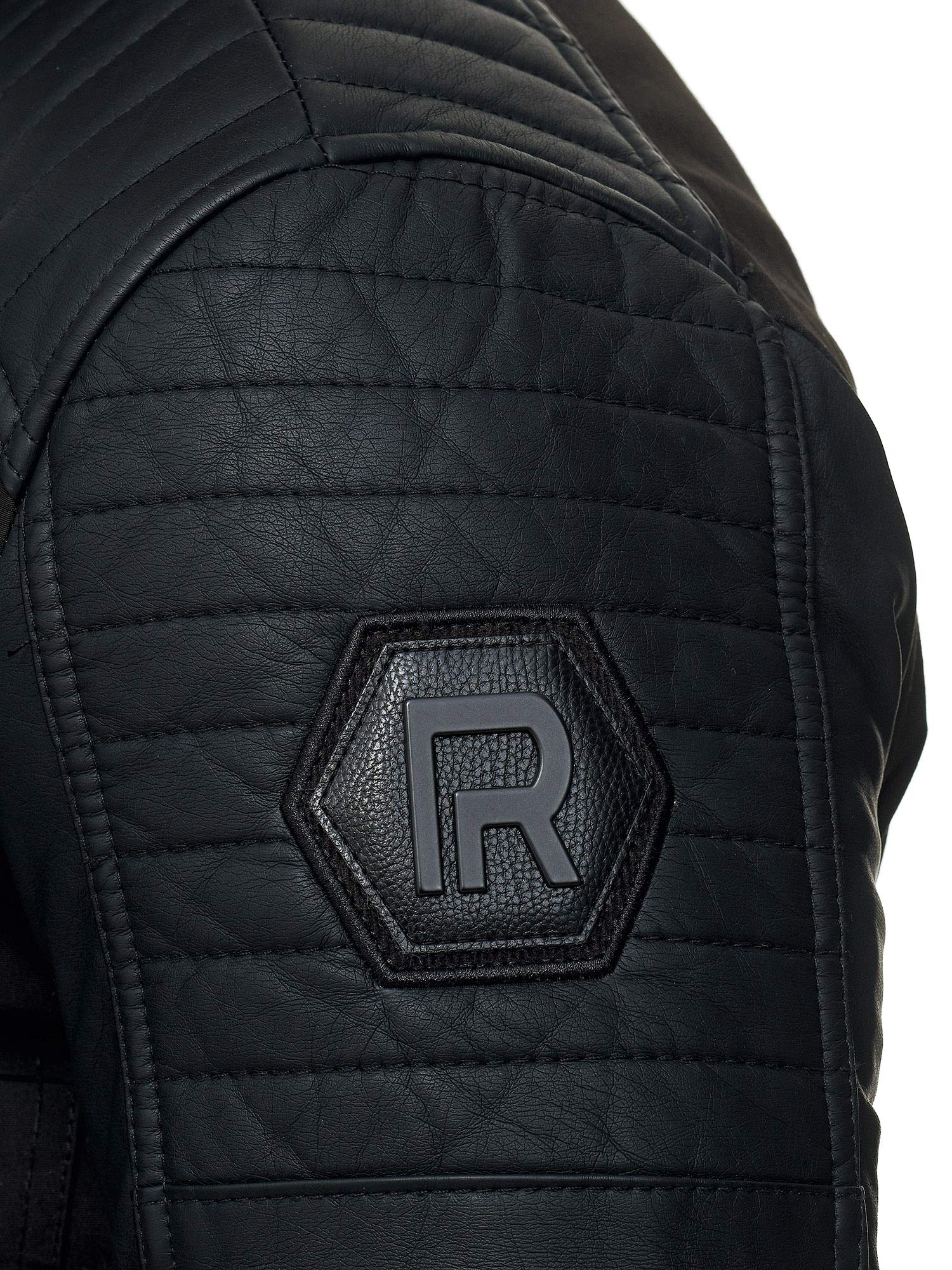 Red Bridge Chaqueta de Hombre Cazadora de Cuero sintético, Cazadora de Motocicleta de Cuero sintético Negro