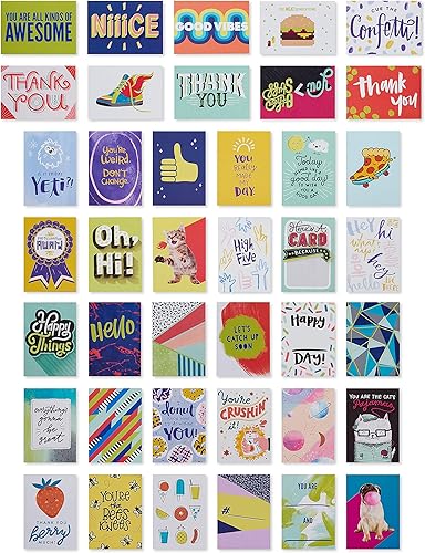 American Greetings Mini tarjetas de notas para niños, Happy Vibes (40 unidades)