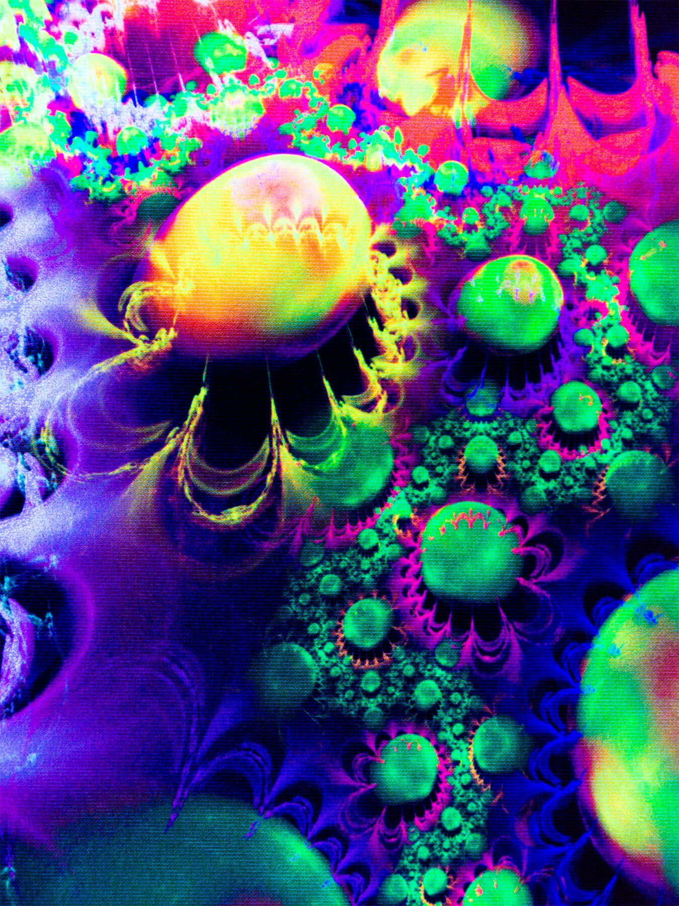 PSYWORK Stoffposter Mit Schwarzlicht-Effekt – Sentymo Animal Stack, 50x82 Cm, Fluoreszierend (Made In Germany)