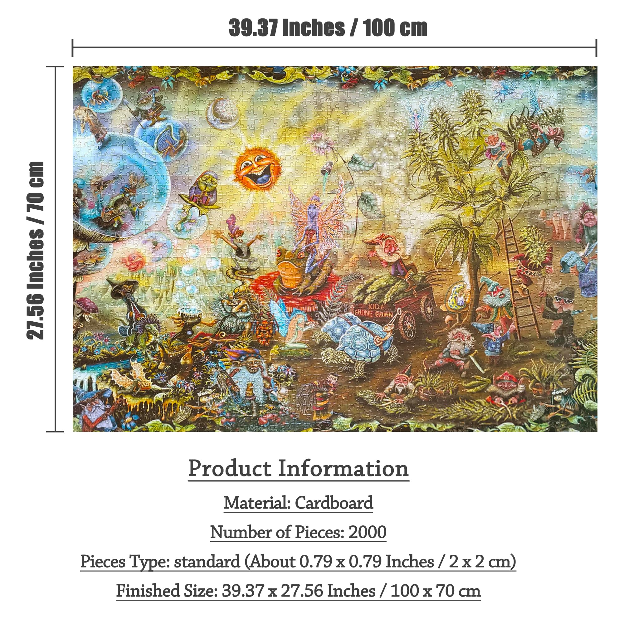 MISITU Jigsaw Puzzles 2000 Pieces for Adults Dream Combo Gnome Challenging Difficult Puzzles Christmas Birthday Gift Game Toys 39.37 x 27.56 Inches - Image 3