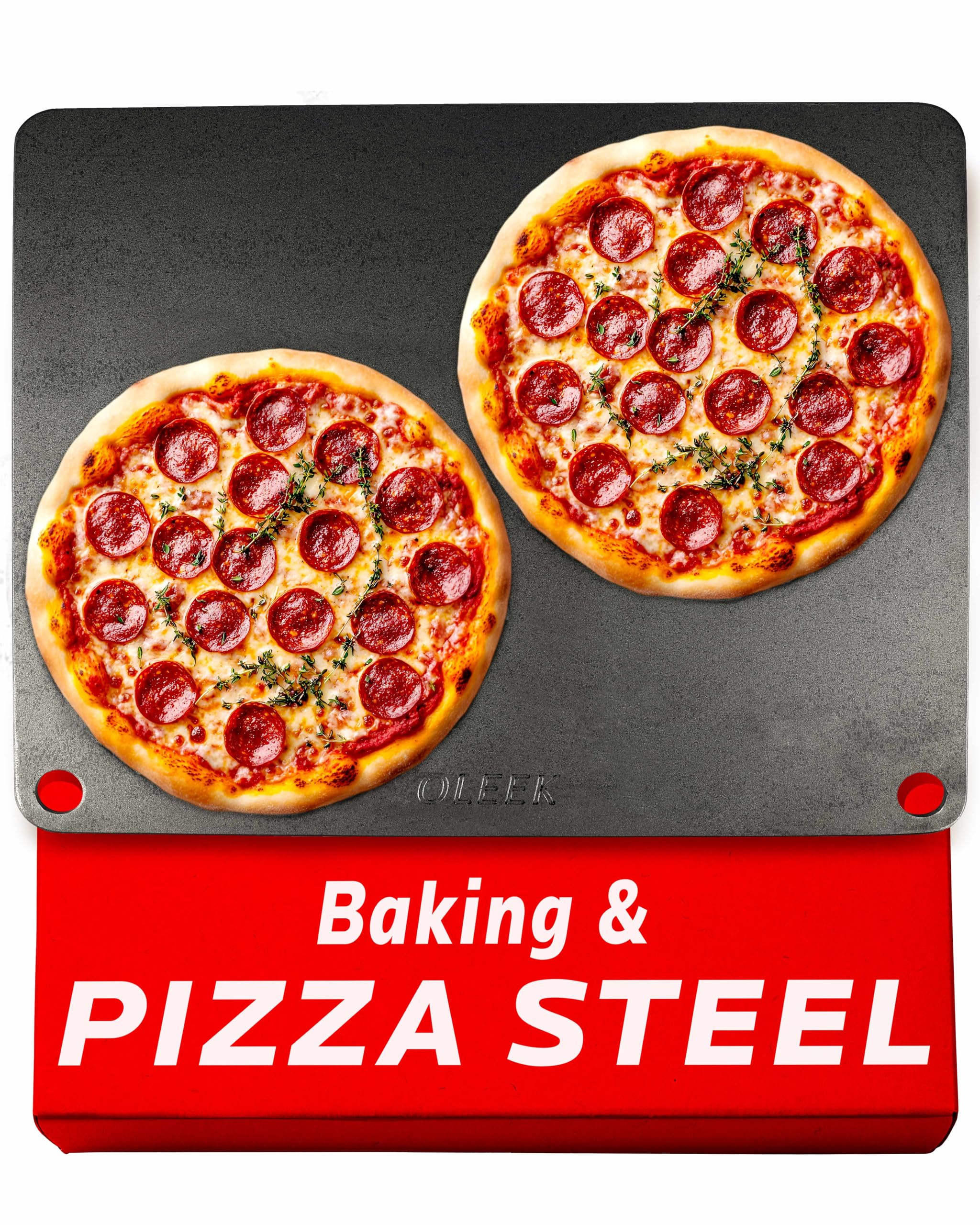 OLEEK pizza steel for oven 20x14 - baking steel for oven - XL steel pizza stone - baking steel pizza - pizza steel baking sheet - pizza baking steel - carbon steel pizza steels