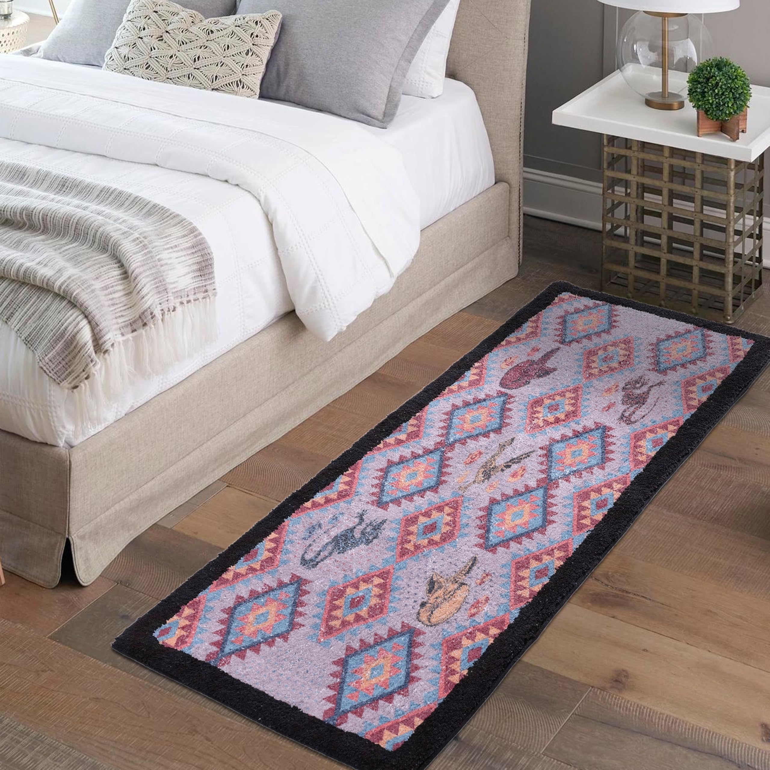 Cotton Bed Runner 55x140 cm | Tufted Digital Print Bedside Runner | Soft & Durable Decorative Runner for Bedroom, Living Room & Hotel Use (.Grey)-image-13