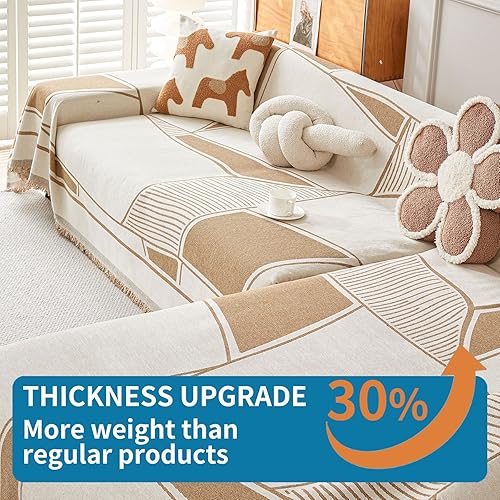 Miniatura 3 de HAOMAIJIA Funda de sofá antideslizante para sofá de 3 cojines, fundas lavables para sofá seccional para perros y mascotas, protector de muebles para