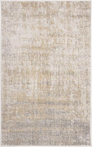 Miniatura 133 de SAFAVIEH Adirondack Collection Tapete de área XL, 12 x 15 pies, color crema y dorado, diseño abstracto moderno, no desprende pelusa y de fácil