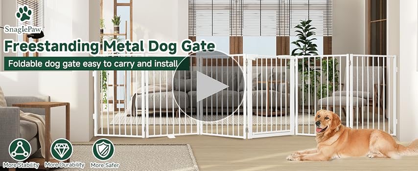 Amazon.com: Snagle Paw Full Metal Freestanding Dog Gate with