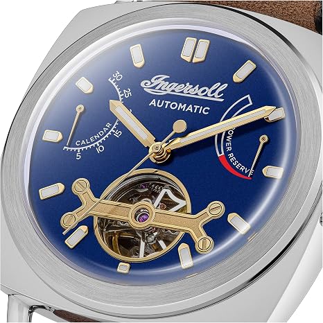 Ingersoll 1892 The Nashville Orologio da uomo automatico da 43 mm con quadrante a cuore aperto e cinturino in pelle