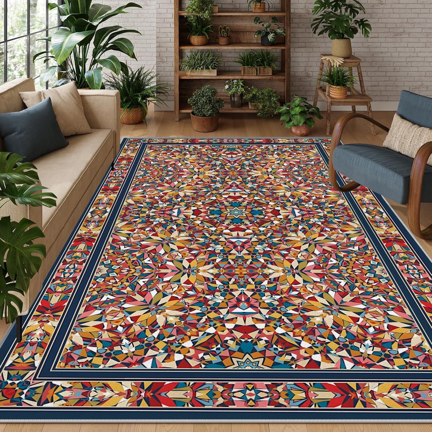 Tapis grand format antidérapant idéal pour enfants et animaux