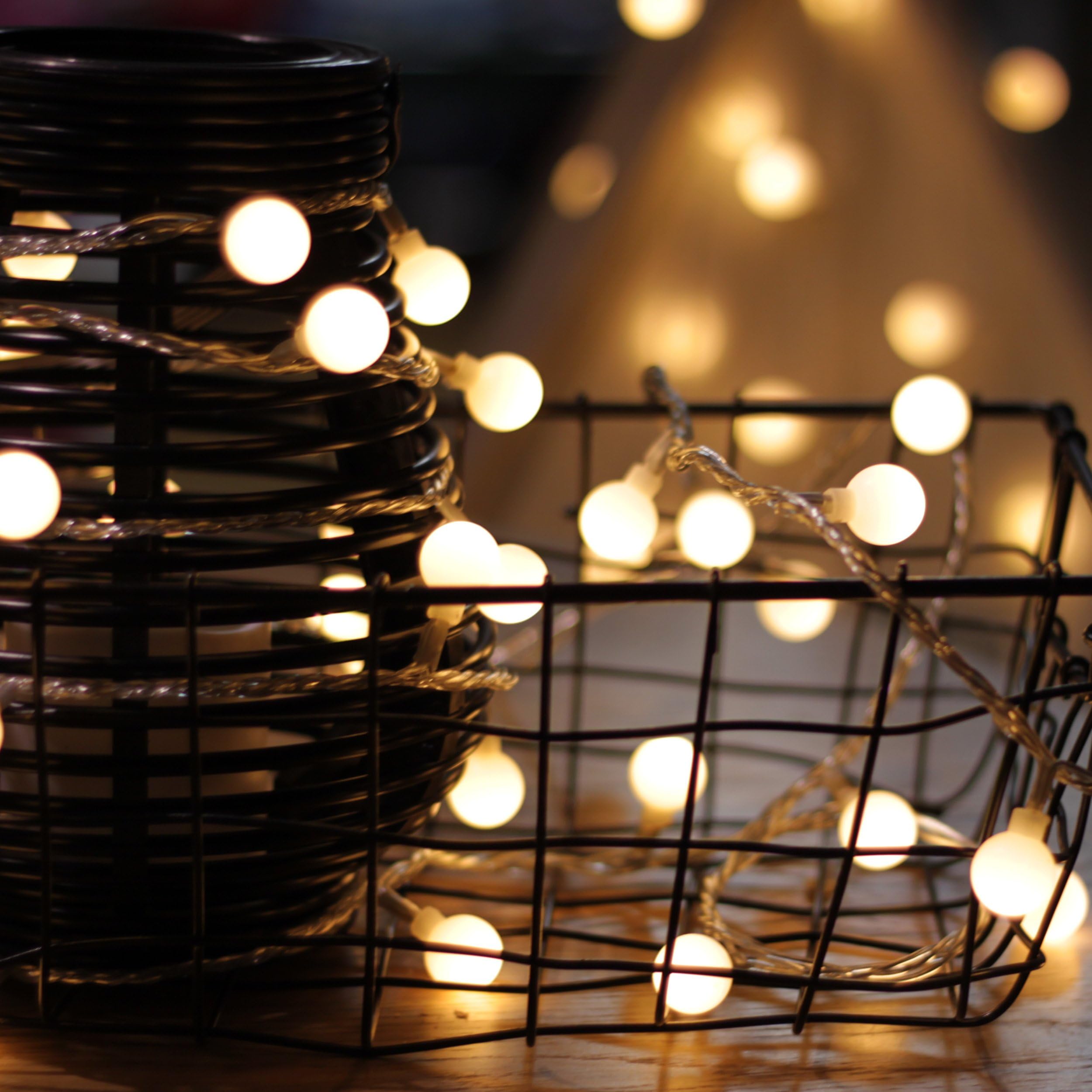 LED String Lights, by myCozyLite, Plug in String Lights, 49ft 100 LED Warm White Globe lights with Timer, Waterproof, Perfect for Indoor and Outdoor Use, Extendable (Full Pack)