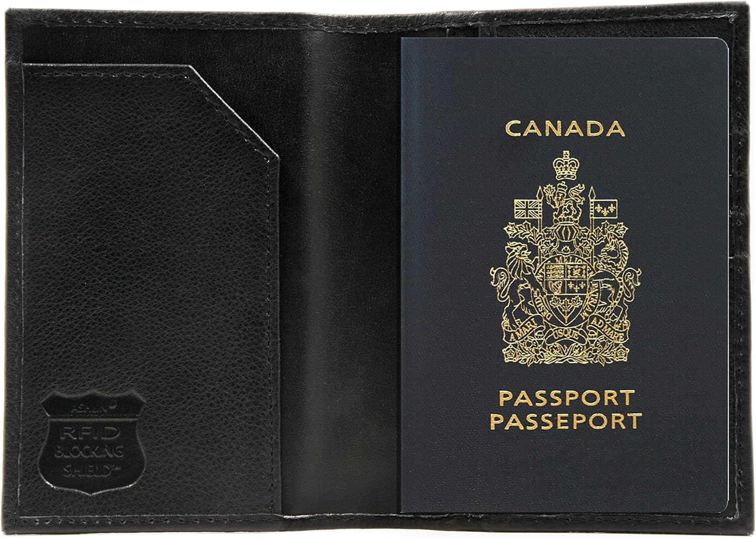 ASHLIN RFID Blocking Genuine Leather Passport Wallet | 4 Card Pockets