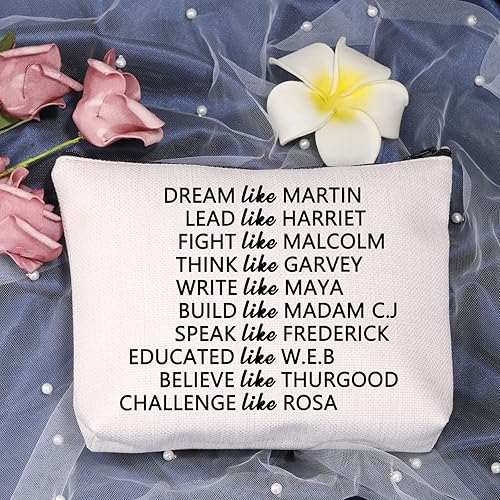 Miniatura 3 de LEVLO Bolsas de maquillaje inspiradoras para líderes de historia negra, activistas afroamericanos, historia negra, regalo del orgullo negro para