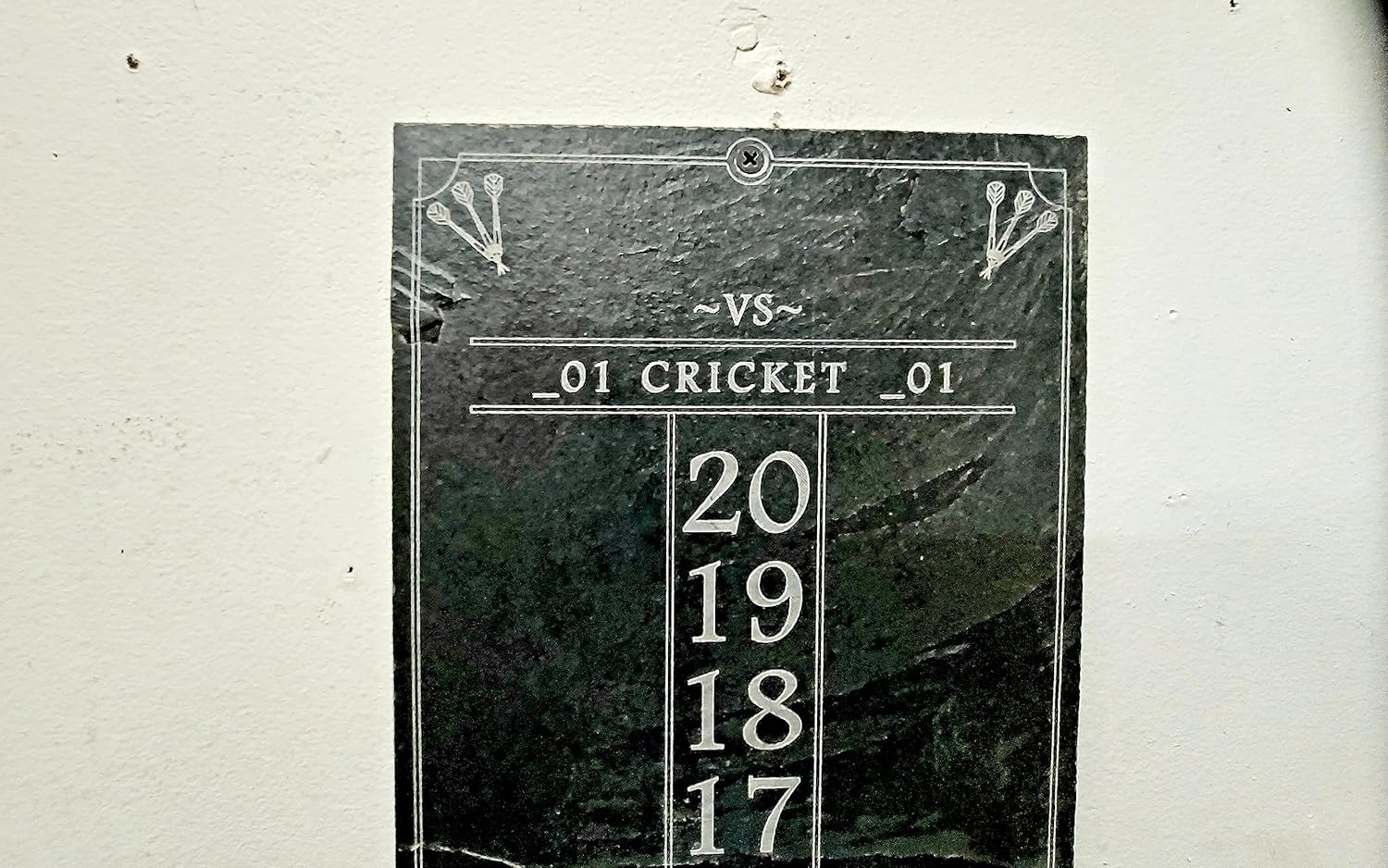 Darts Scoreboard - Cricket Scoreboard - Slate Chalkboard - Outchart 16"x7.5"