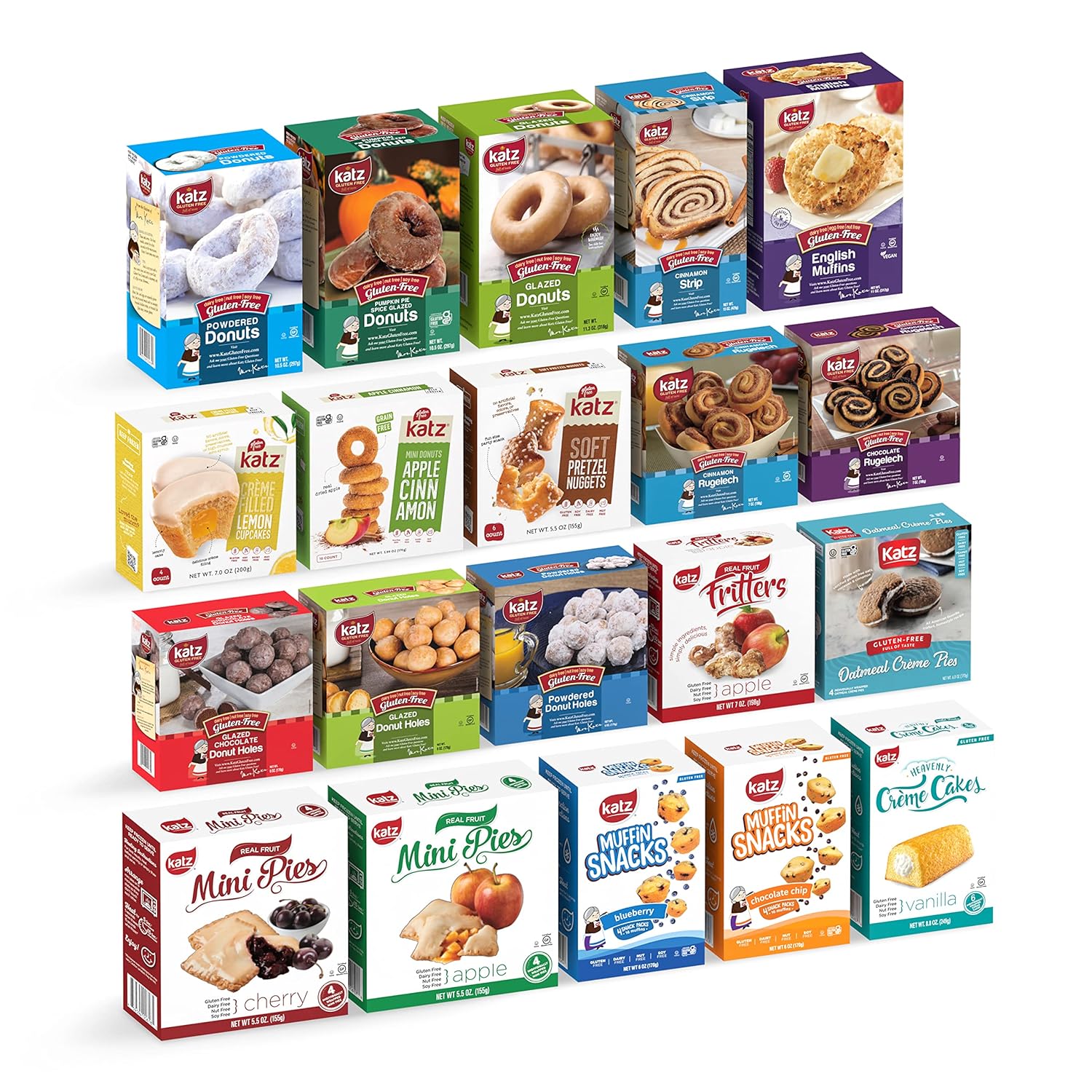 Katz Gluten Free Snacks Variety Pack. Includes Cakes
