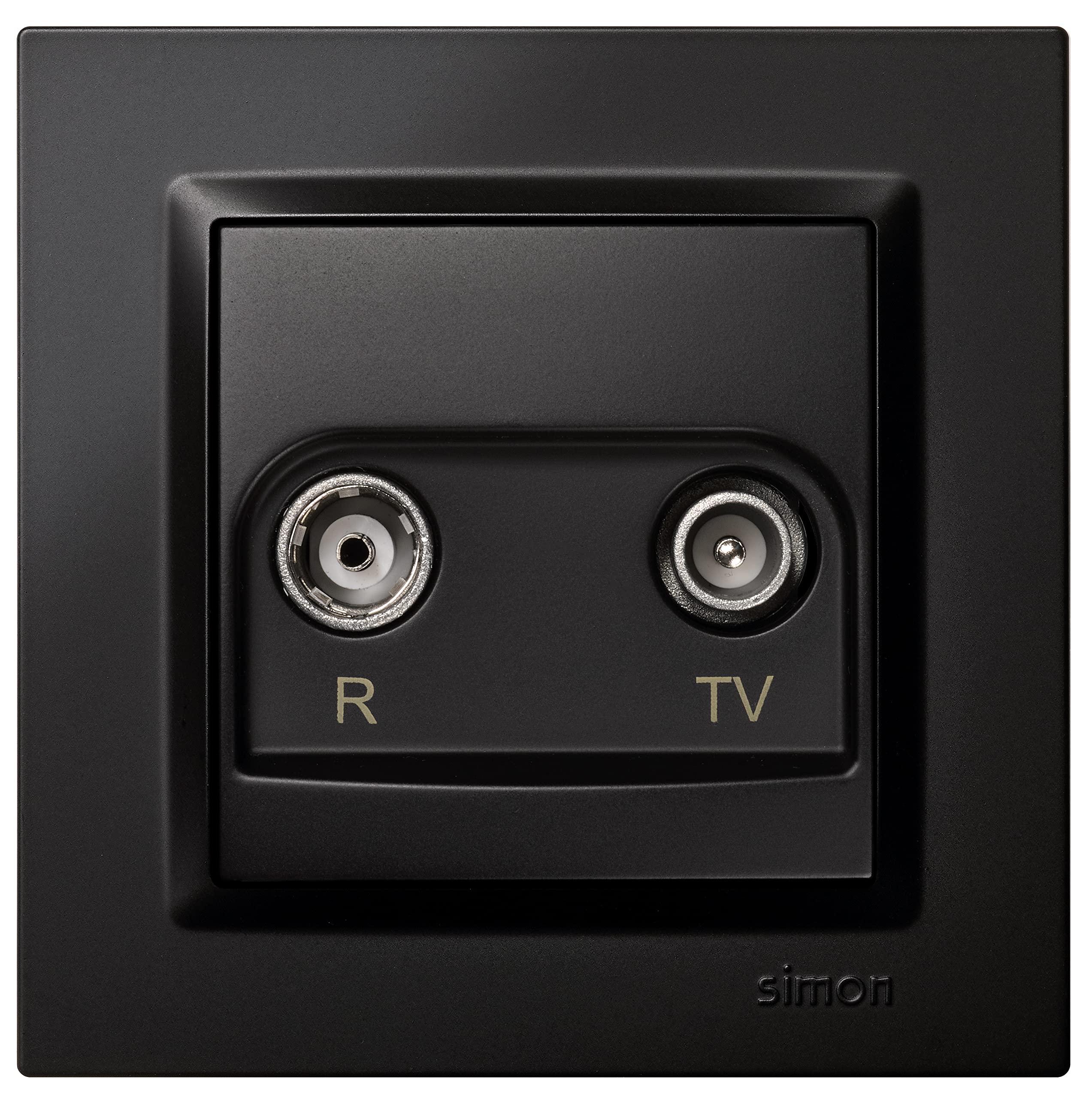Prise de télévision intermédiaire noir Simon 10 prise coaxiale TV antenne encastrable