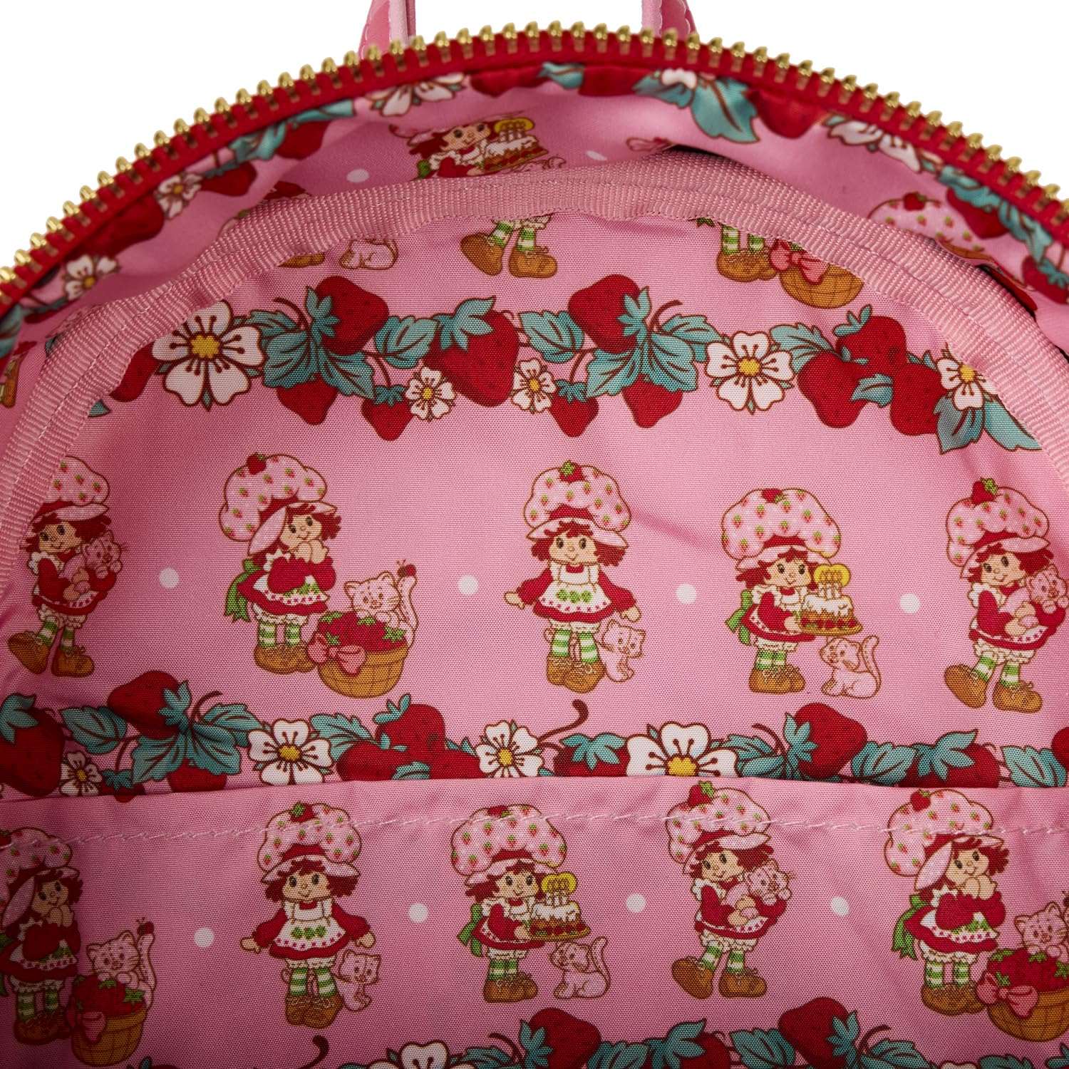 Loungefly x Strawberry Shortcake Anniversary Scented Denim Pocket Backpack Bag Amazon.com | Loungefly Strawberry Shortcake Mini Backpack  main image 2