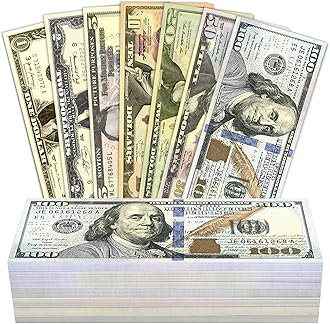420 Pieces Movie Props Play Money for Board Games, Magic,Videos, 7 Denominations: $100, $50, $20, $10,$5,$2,$1