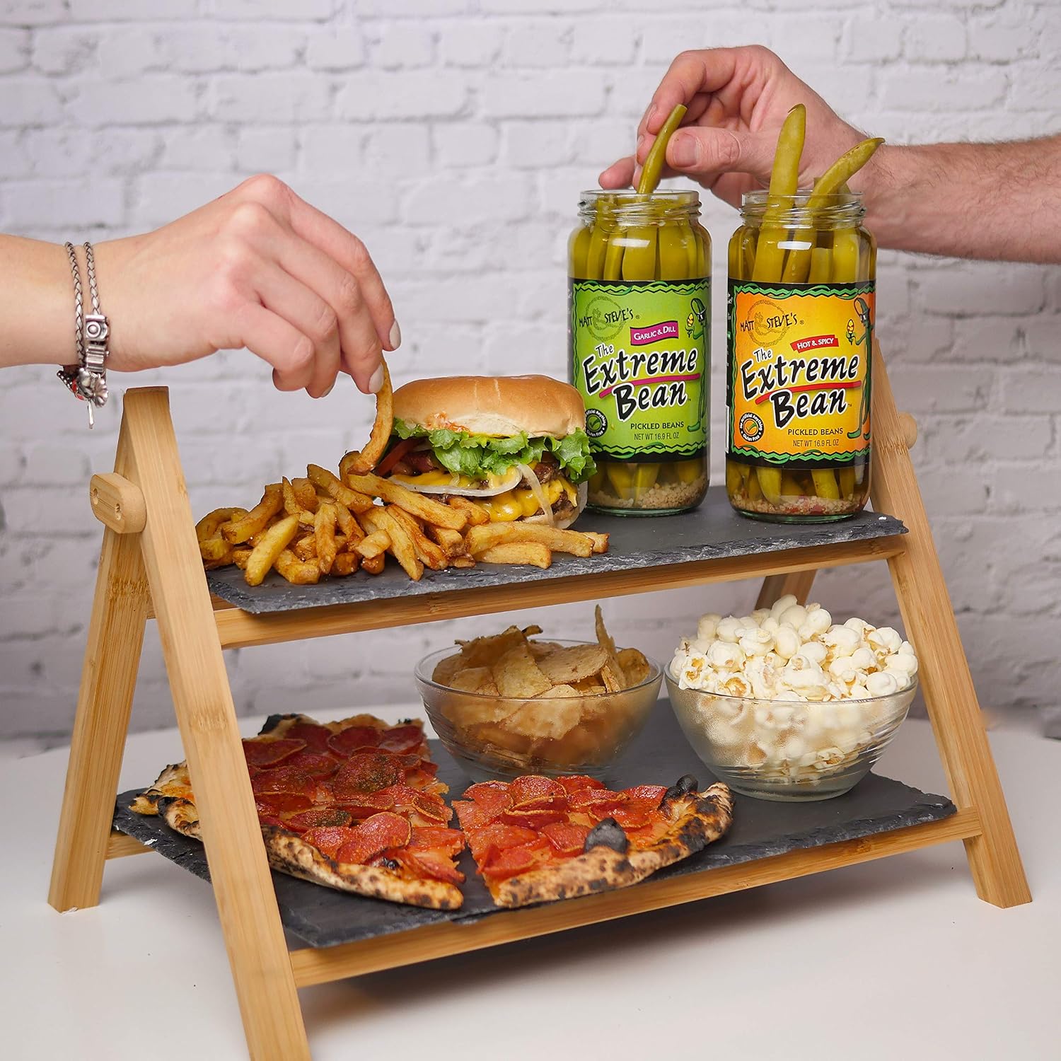 The Extreme Bean - Garlic & Dill, Pickled Green Beans. 16 oz (3 pack)