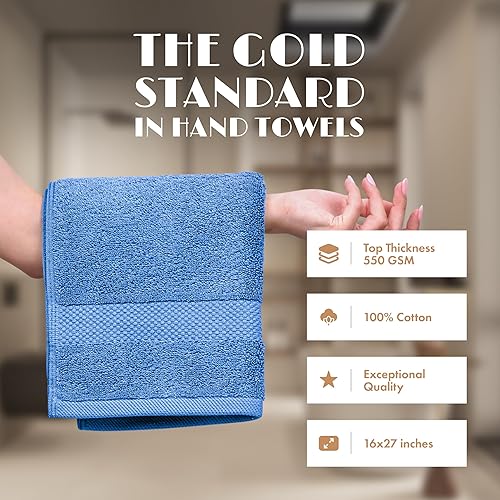 Miniatura 45 de Wealuxe - Toallas de baño blancas de 27 x 54 pulgadas, juego de toallas de algodón para baño, hotel, gimnasio, spa, suaves, extraabsorbentes